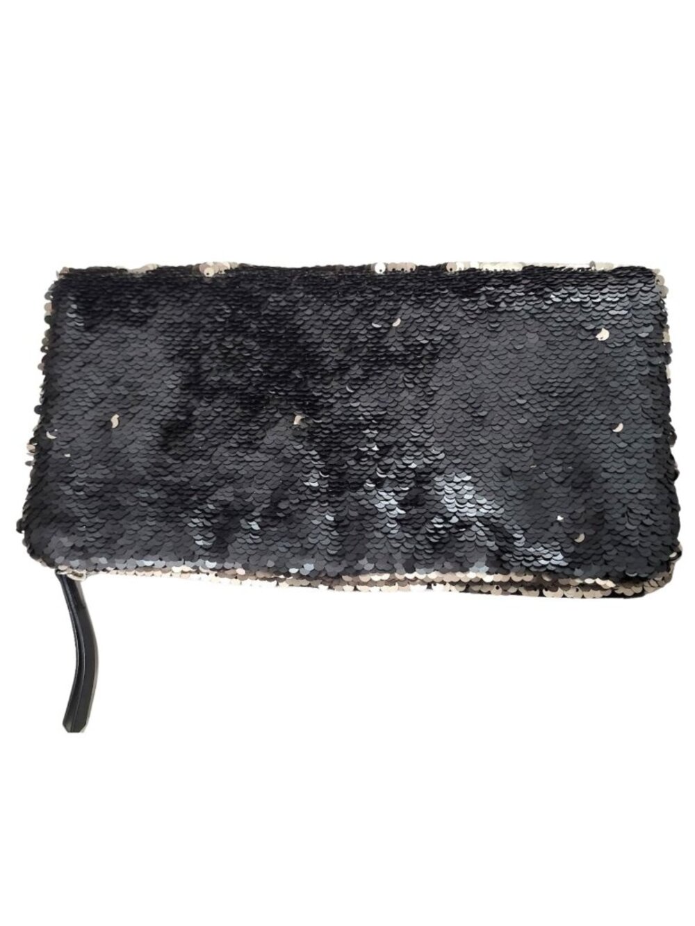 STELLA & DOT Gold & Silver Margeaux Reversible Sequin Fold Over Clutch Pouch